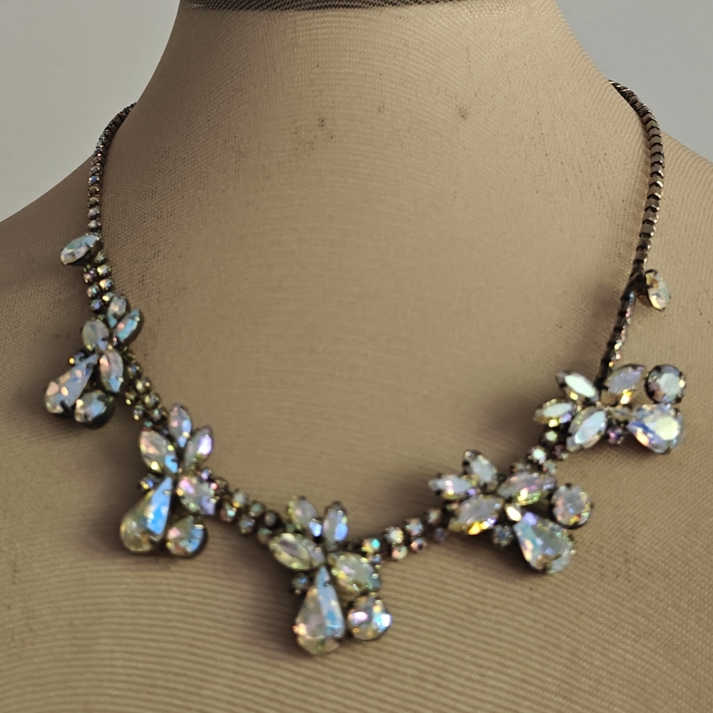 Spectacular Signed Jay Flex Sterling Crystal Necklace